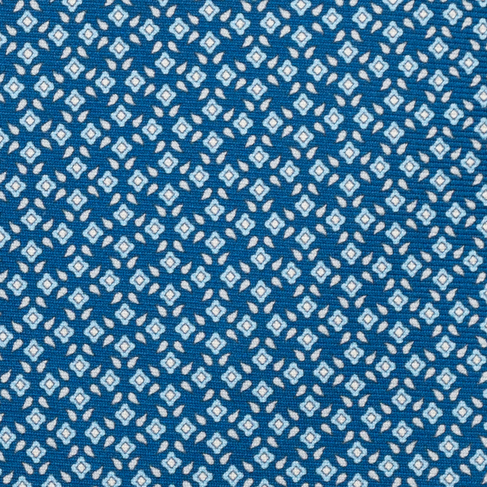 3-Fold Silk Tie, Floral Pattern, Light Blue - JA056130-9