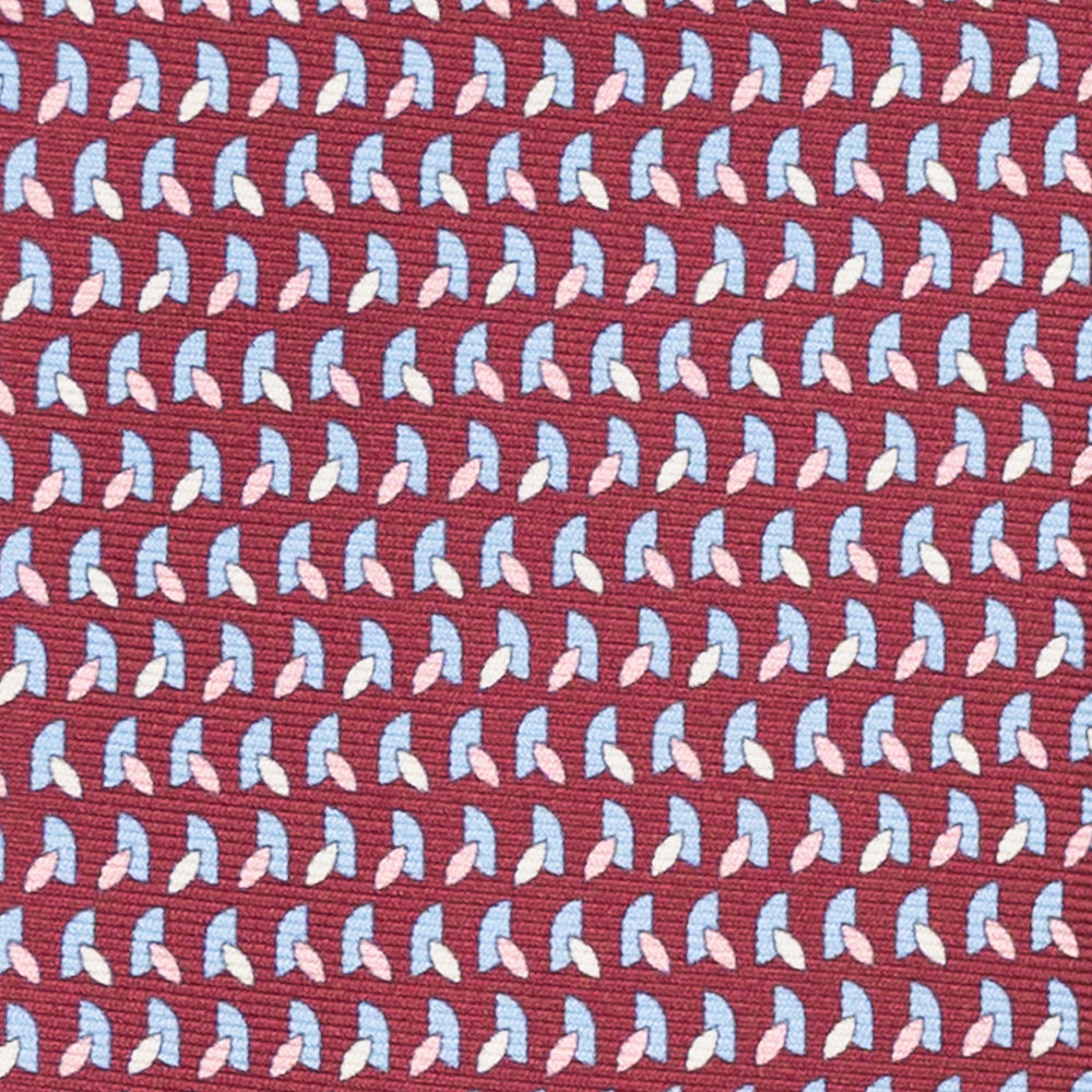 Cravatta 3 pieghe in Seta, Micro Fantasia, Bordeaux - JC057245-9