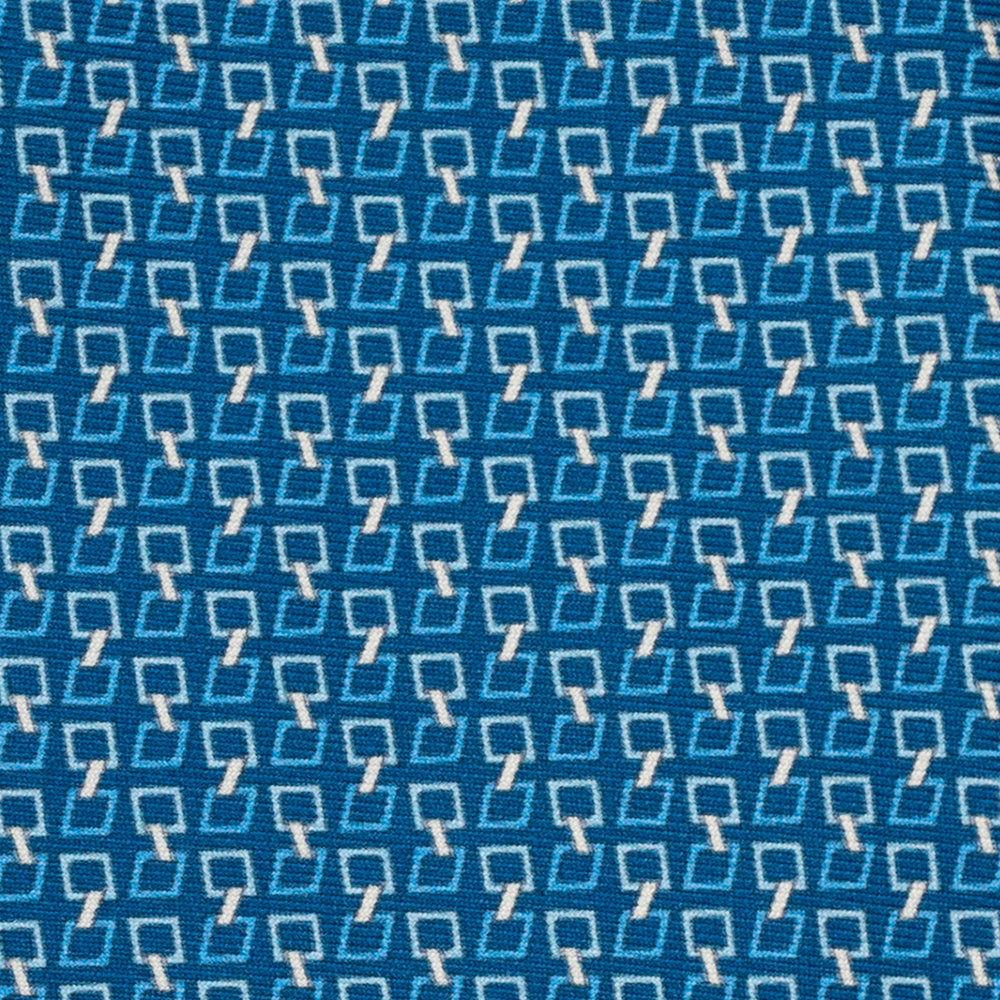 3-Fold Silk Tie, Chain Pattern, Light Blue - JA057083-9