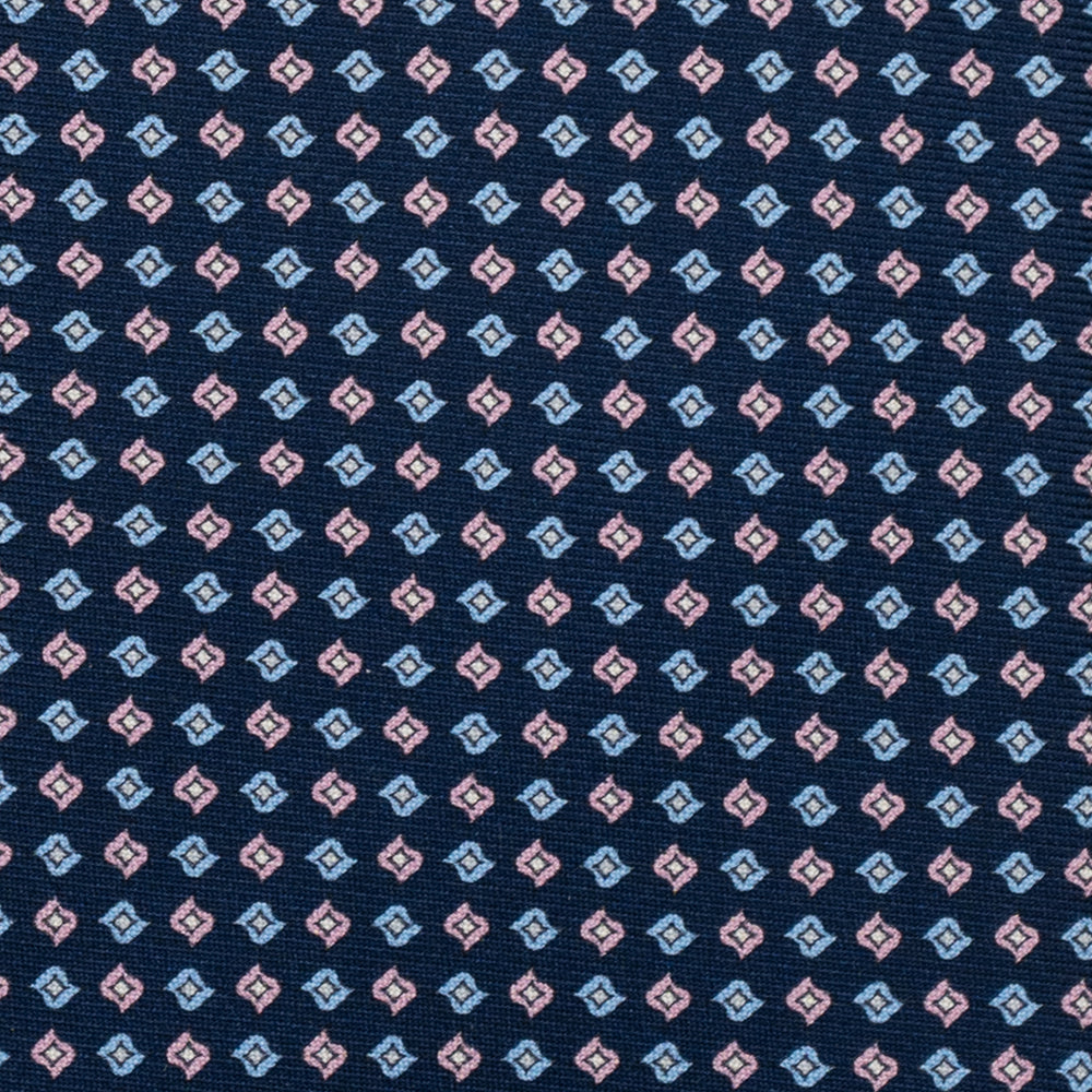 3-Fold Silk Tie, Micro Pattern, Blue Pink - JA056673-9