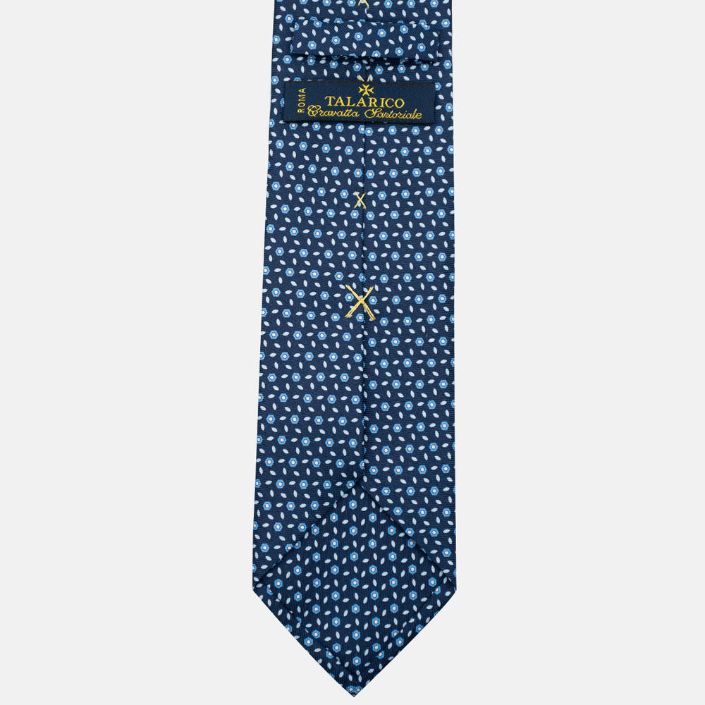 3-Fold Silk Tie, Floral Pattern, Light Blue - JA057079-9
