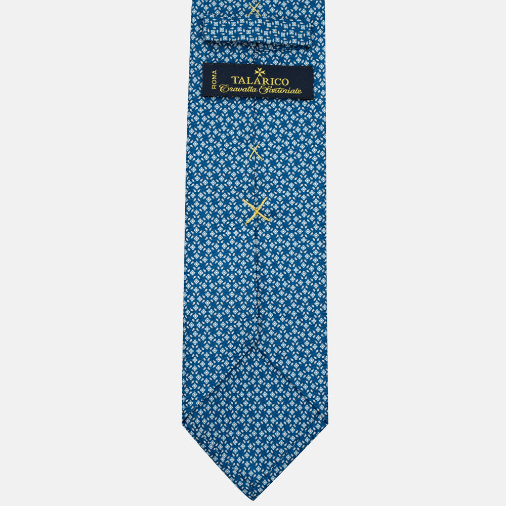 3-Fold Silk Tie, Floral Pattern, Light Blue - JA056130-9