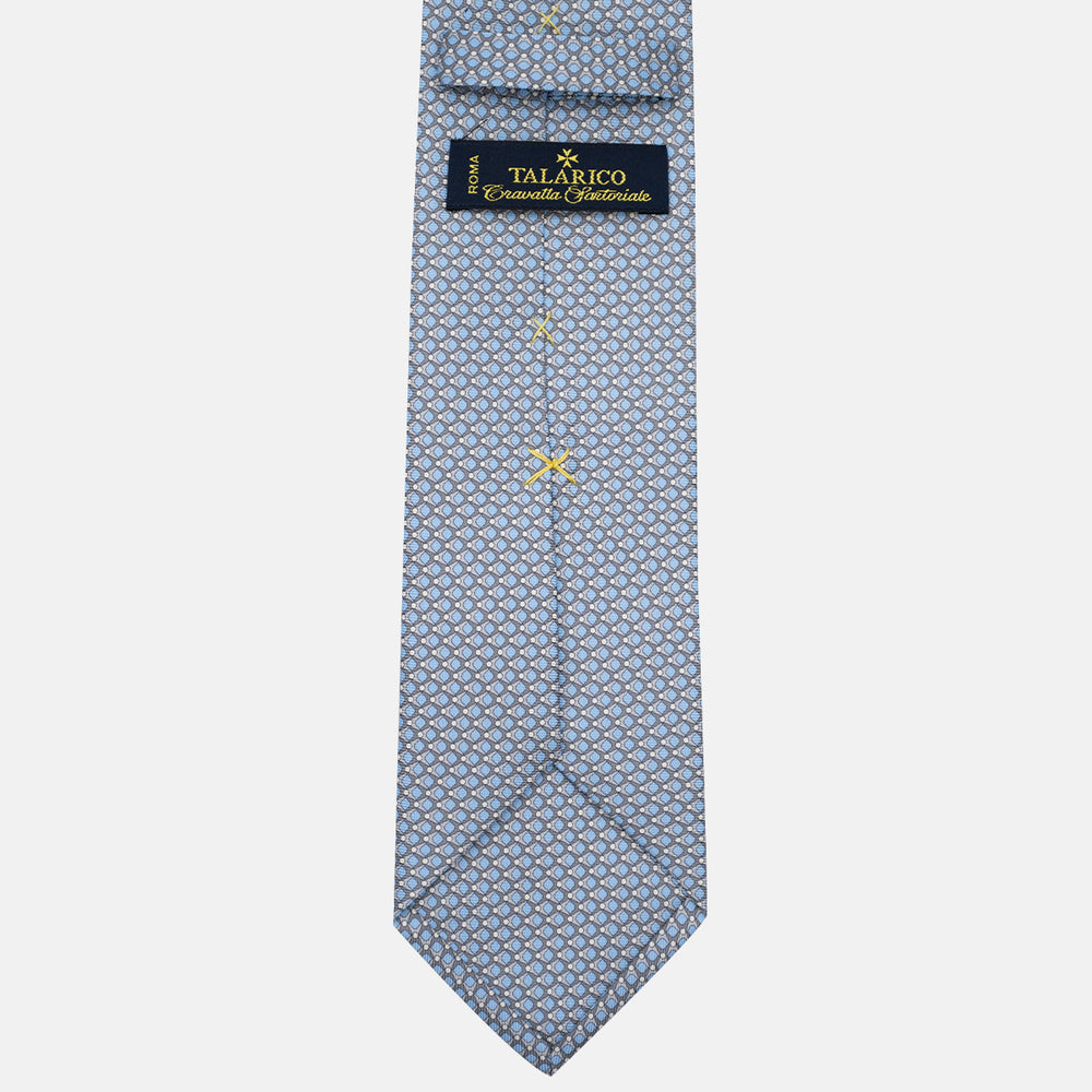 Cravatta 3 pieghe in Seta, Fantasia Geometrica, Grigio - JC056340-9