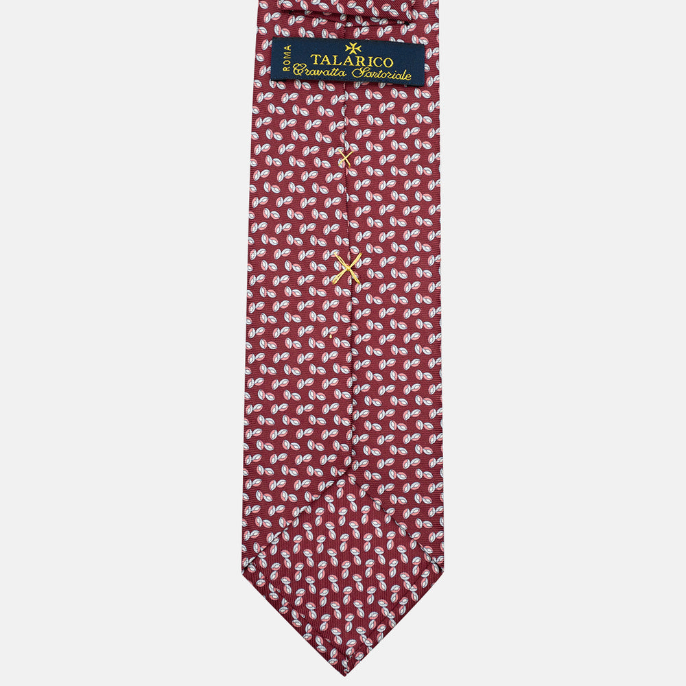 3-Fold Silk Tie, Micro Pattern, Bordeaux - JA056336-9