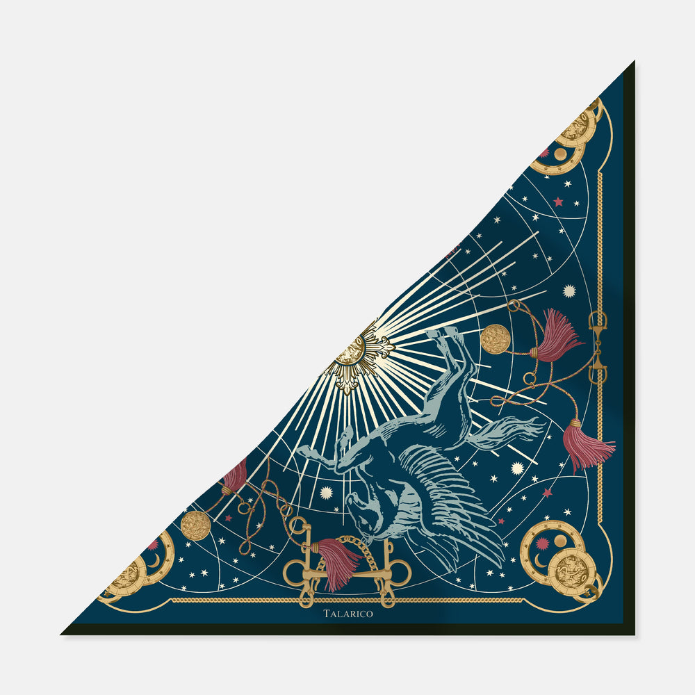 Foulard Triangolo In Seta Twill Luce d'Olimpo