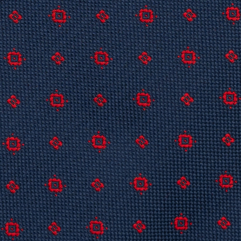 Cravatta 3 pieghe in Seta Pesante, Micro Fantasia, Rosso JA24062026-1