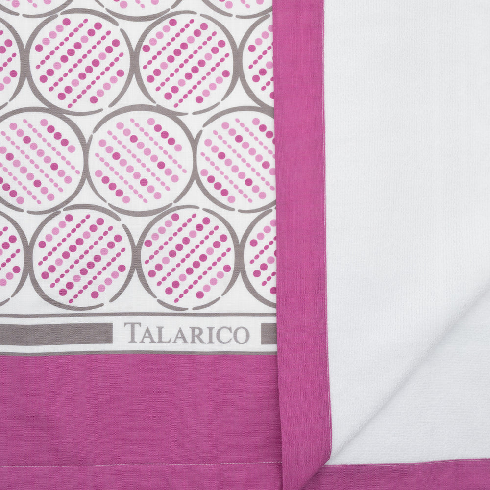 Linen and Terry Beach Towel | Alassio Pattern | Magenta