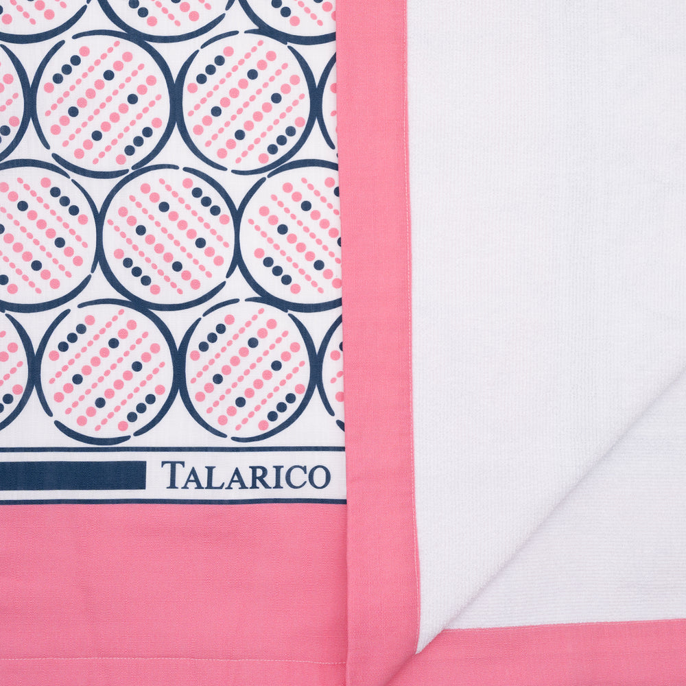Linen and Terry Beach Towel | Alassio Pattern | Pink