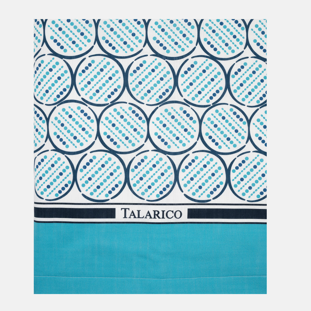 Linen and Terry Beach Towel | Alassio Pattern | Turquoise