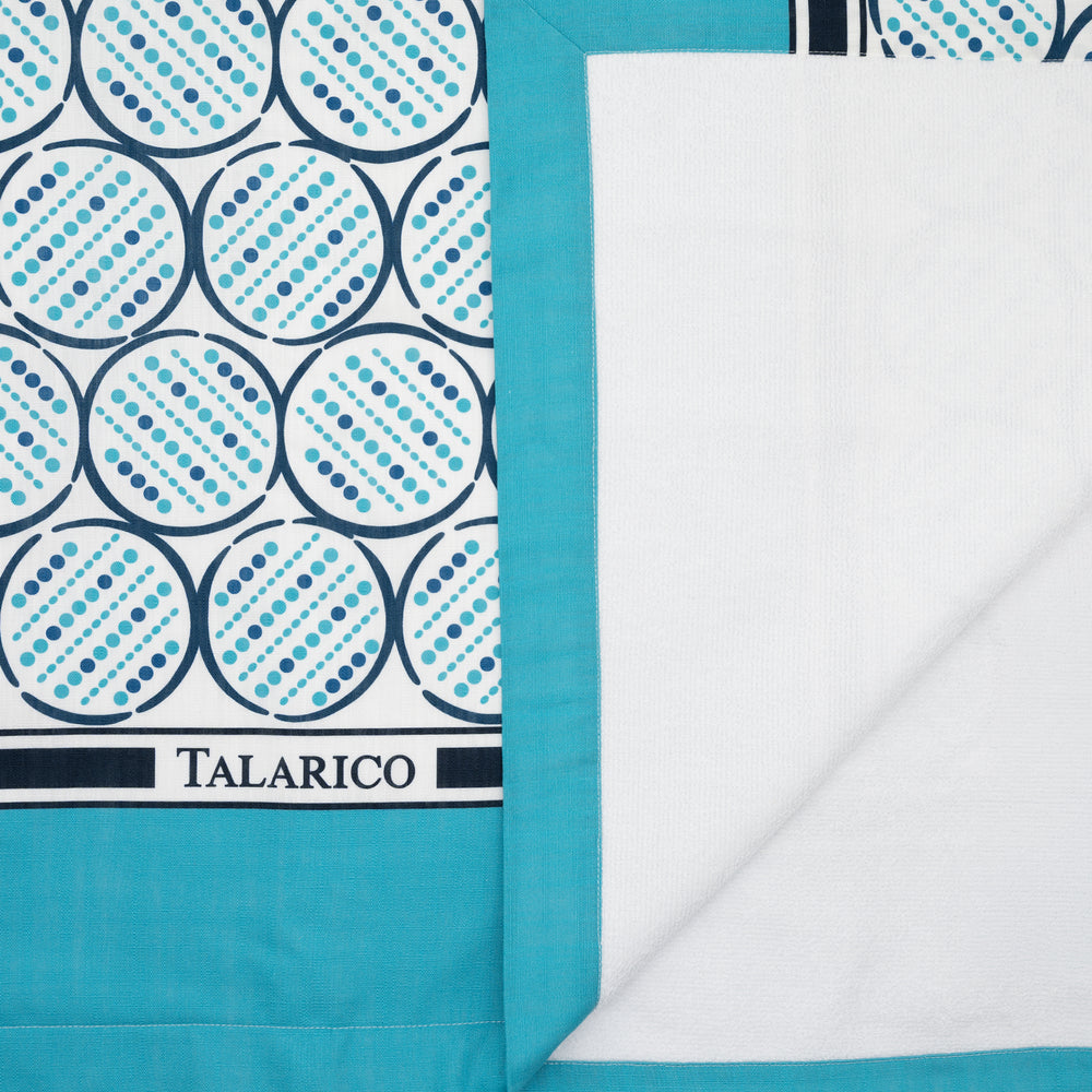 Linen and Terry Beach Towel | Alassio Pattern | Turquoise