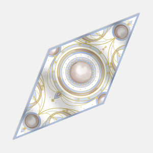 Rhombus scarf in Akoya twill silk