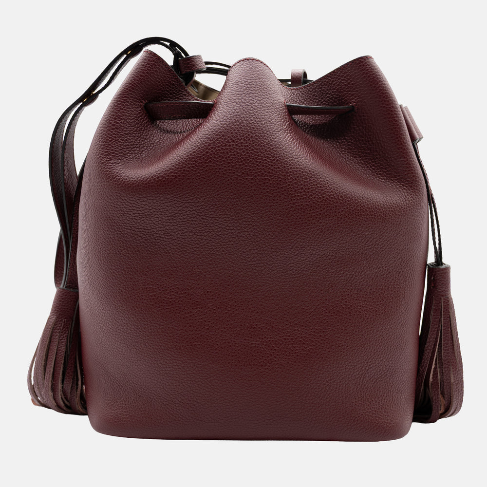 Borsa a Spalla Alessandra in Pelle di Vitello | Icona di Stile Quotidiano | Bordeaux