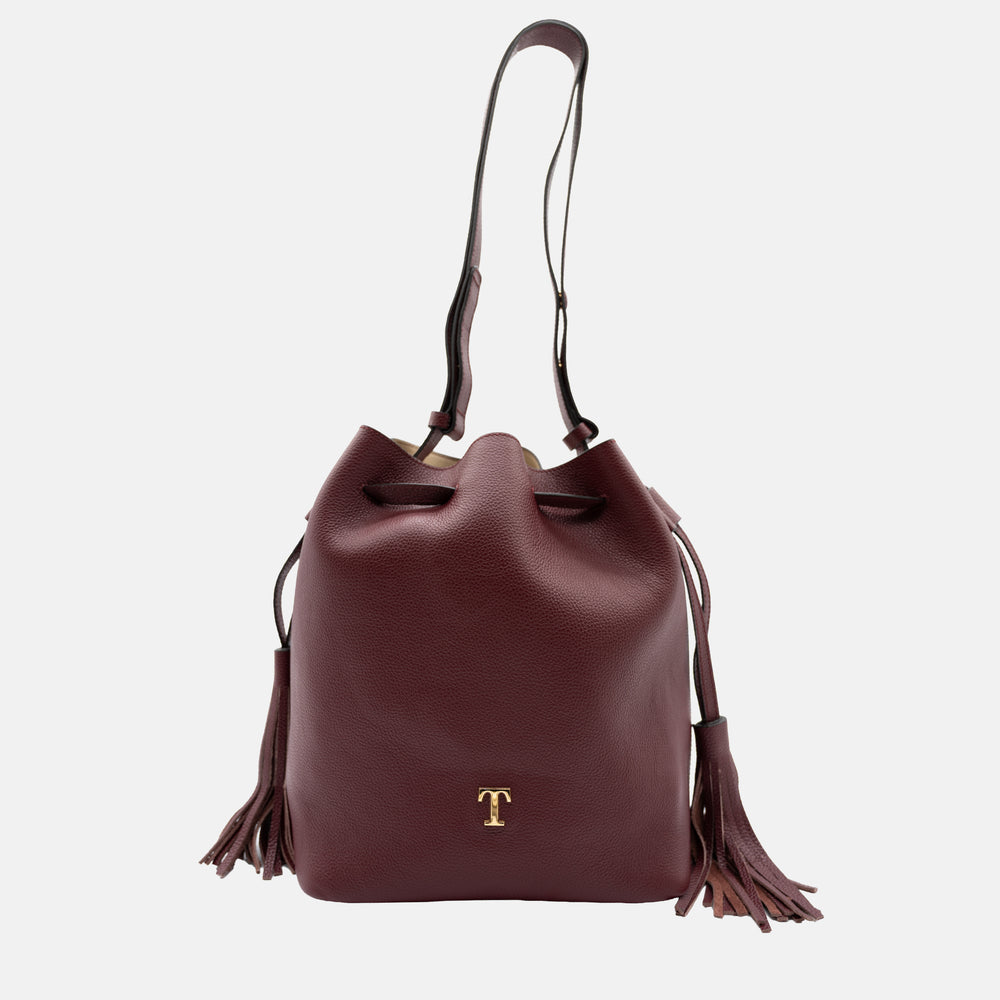 Borsa a Spalla Alessandra in Pelle di Vitello | Icona di Stile Quotidiano | Bordeaux