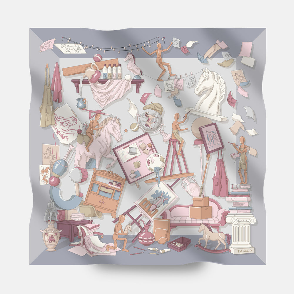 Foulard In Seta Twill 90 Appunti D'Arte