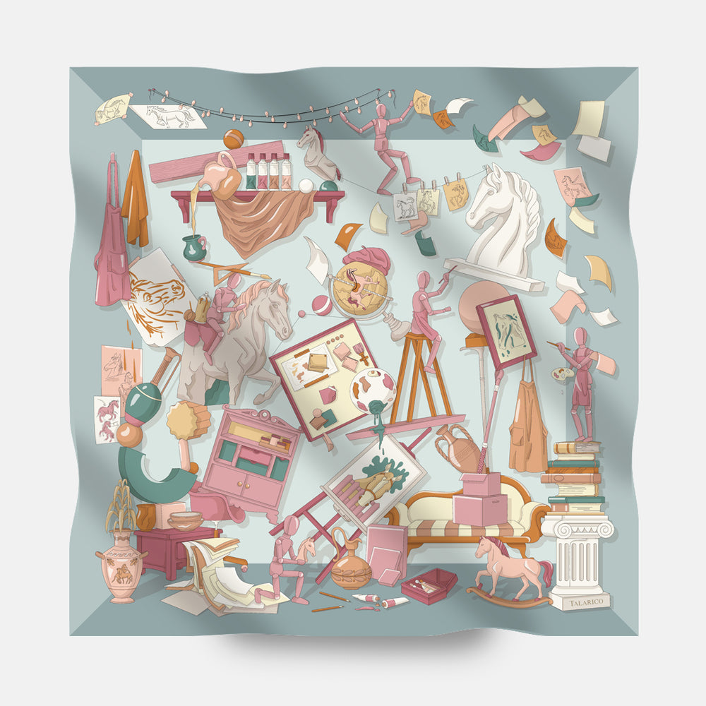 Foulard In Seta Twill 90 Appunti D'Arte