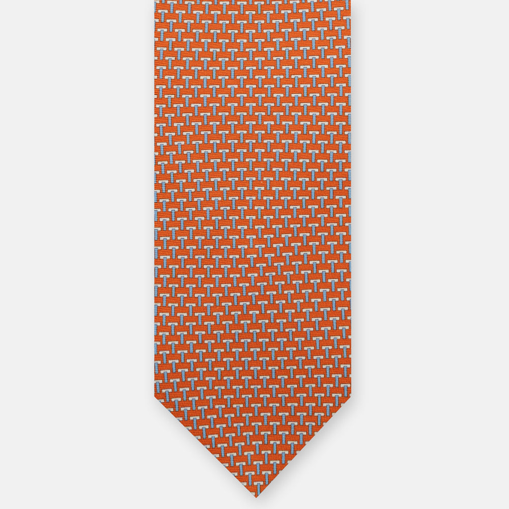 Ties 3-fold silk Iconic Orange Light Blue