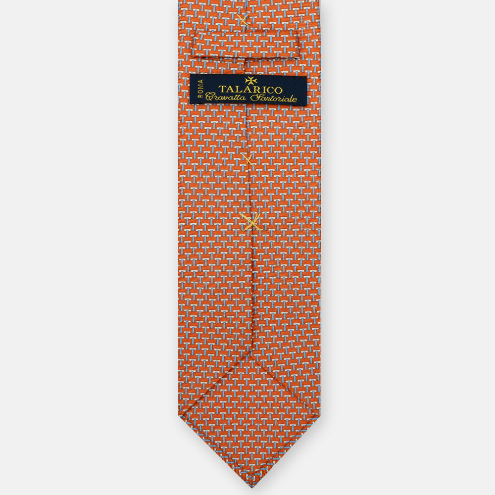 Ties 3-fold silk Iconic Orange Light Blue