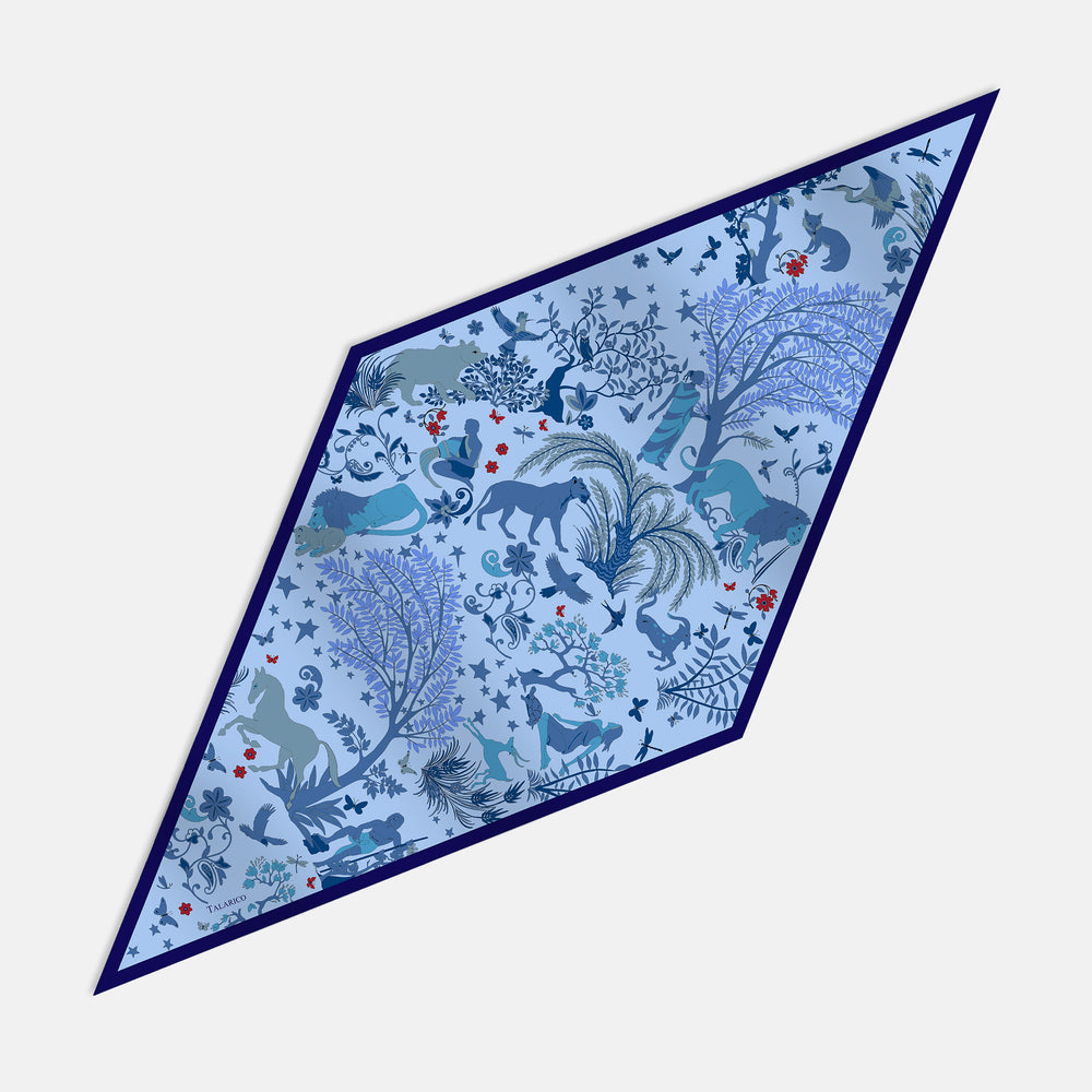 Wild Harmony Twill Silk Diamond Scarf