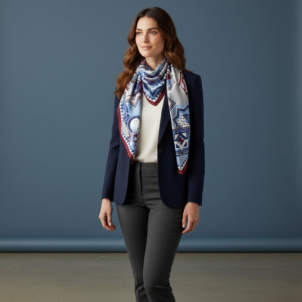 90's Twill Silk Scarf Celestial Abstractions