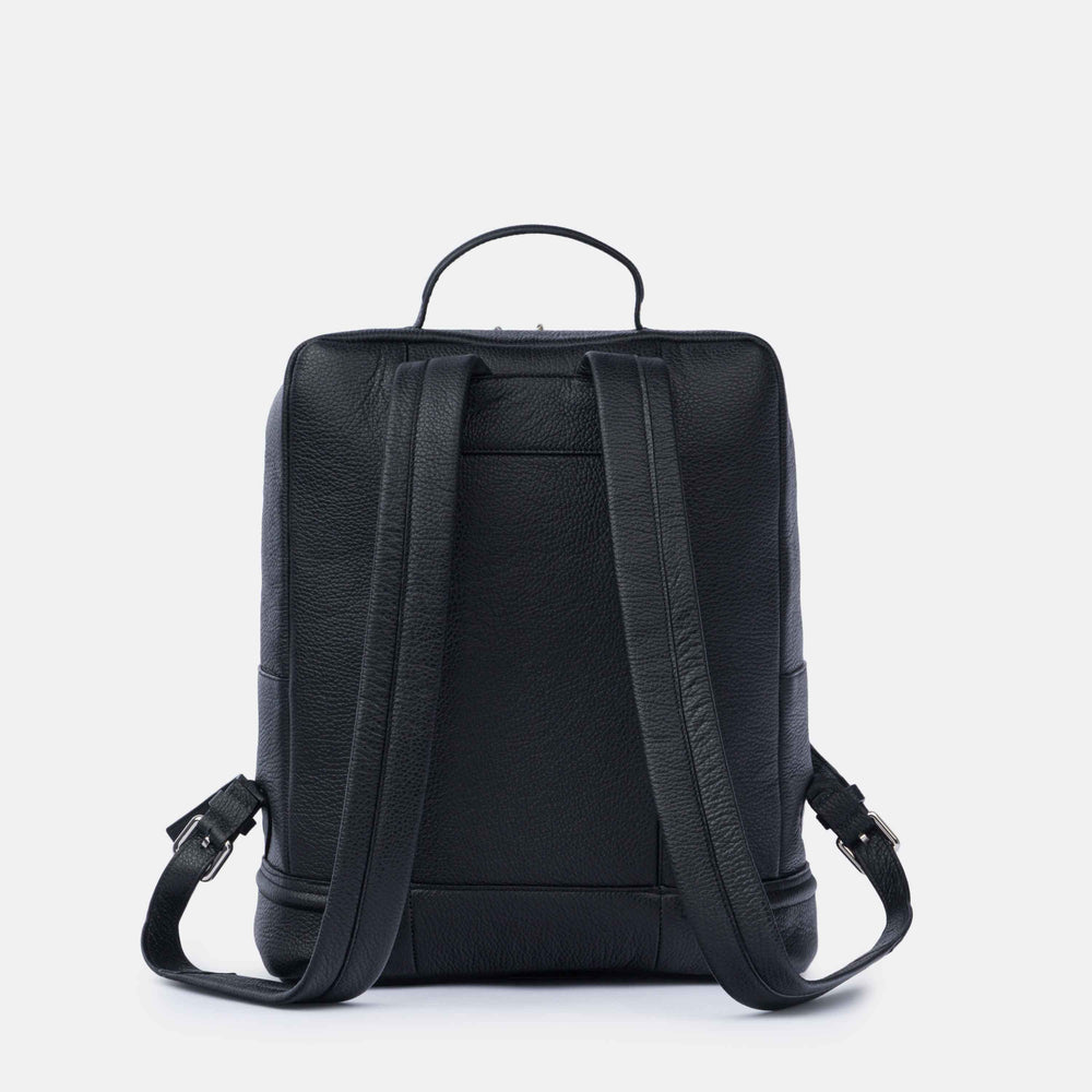 Zaino in Pelle Martellata Nero