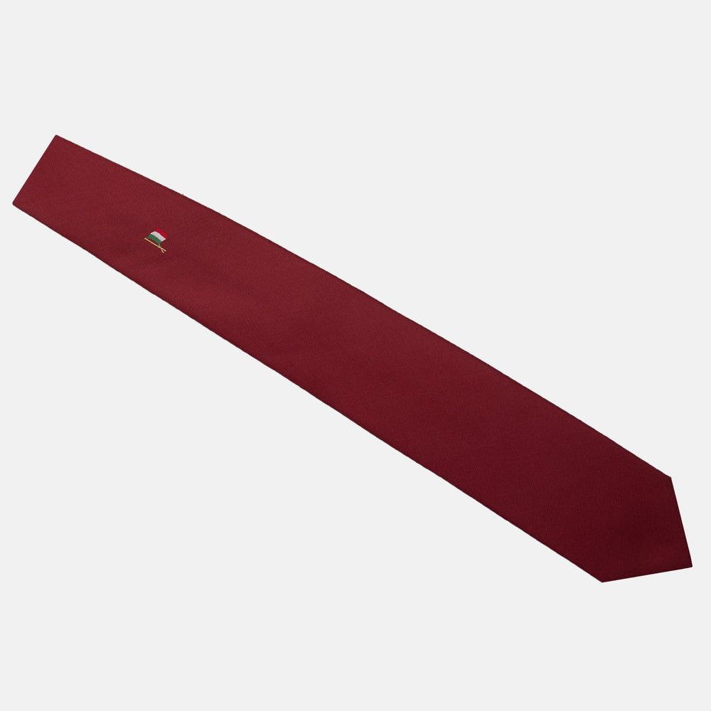 3-Fold Bordeaux Silk Tie with Italian Flag