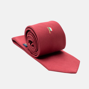 Cravatta 3 Pieghe in Seta Con Bandiera Tricolore