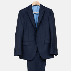 COMPLETO UOMO IN LANA BLU A RIGHE TONO SU TONO FTL01 - 002