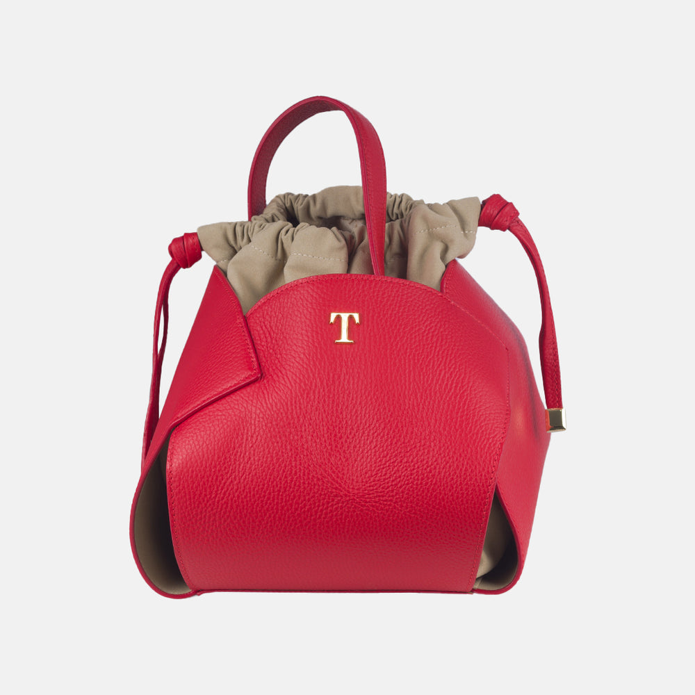 Borsa PomPon Talarico in pelle martellata