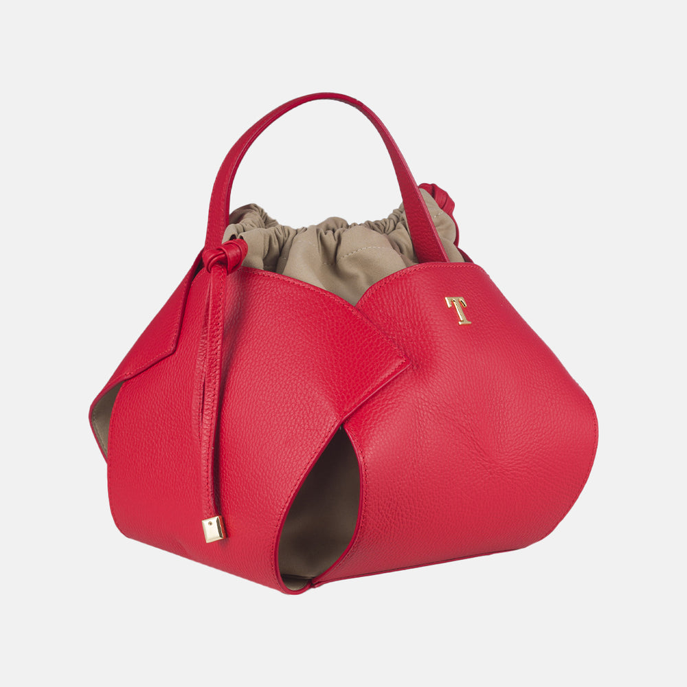 Borsa PomPon Talarico in pelle martellata