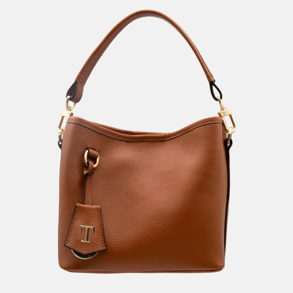 Borsa T-Rush in pelle martellata