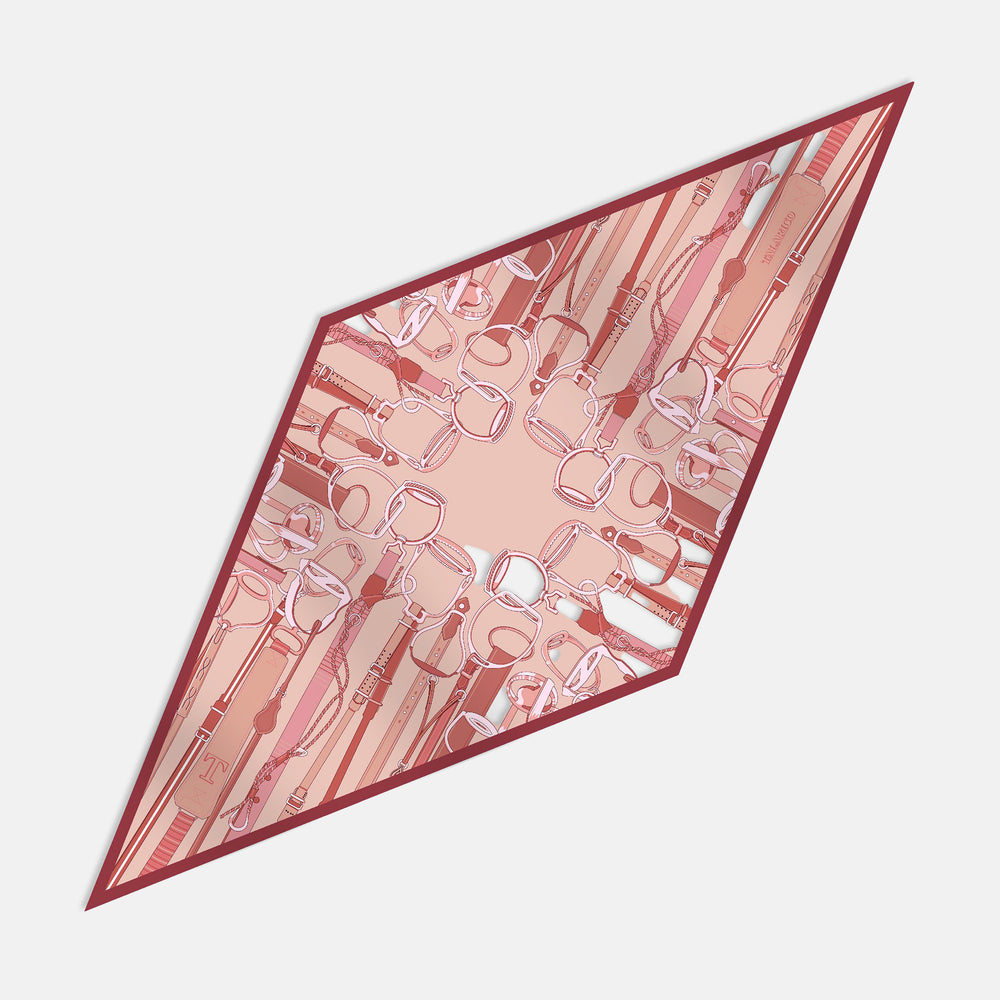 Autumn Bridles Twill Silk Diamond Scarf