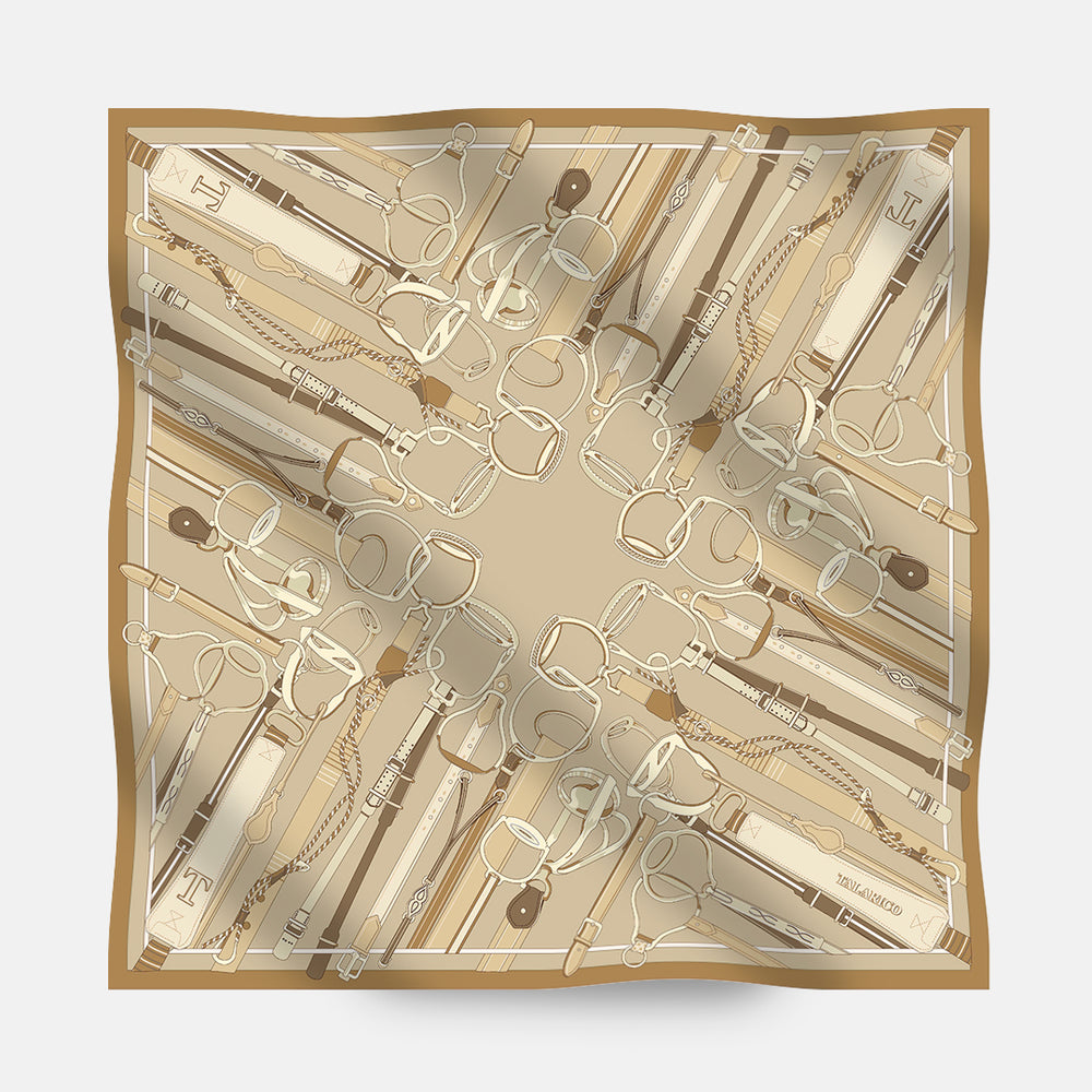 Foulard In Seta Twill 90 Briglie D'Autunno
