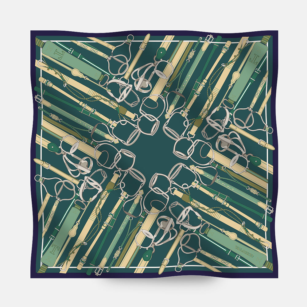 Foulard In Seta Twill 90 Briglie D'Autunno