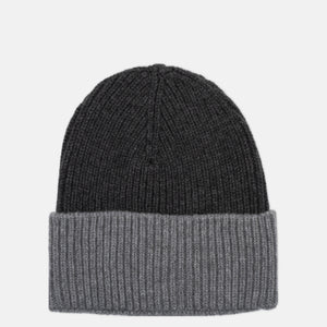 Berretto a Coste BICOLORE in 100% Cashmere
