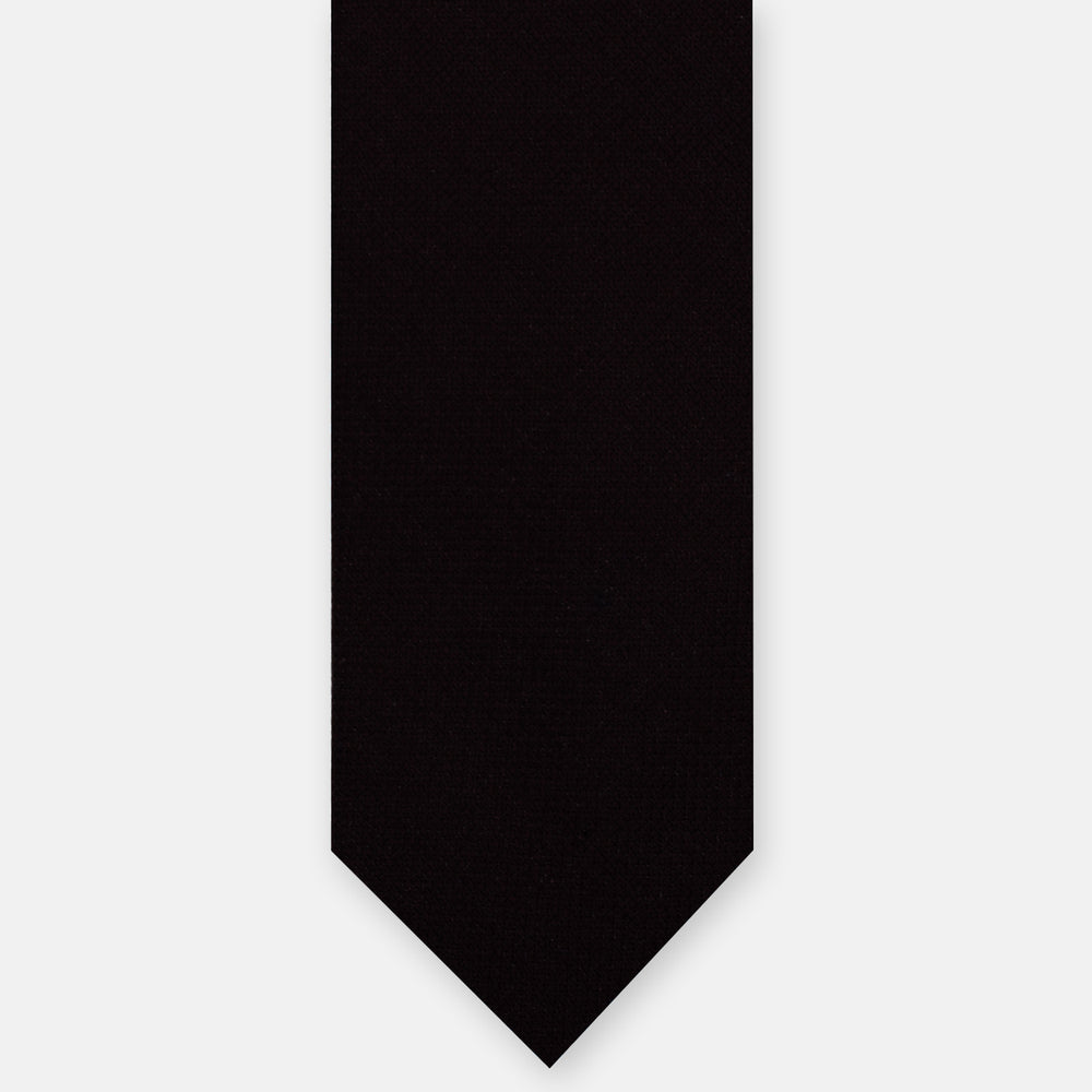 Cravatta 3 Pieghe Sartoriale in Pura Lana Loro Piana, Nero