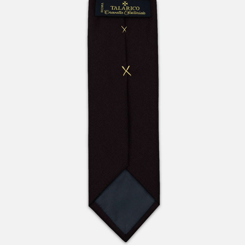 Cravatta 3 Pieghe Sartoriale in Pura Lana Loro Piana, Nero