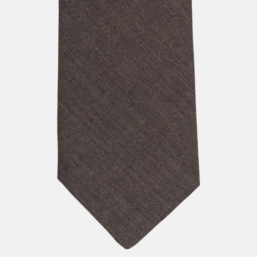 3-Fold Tie in Brown Irish Linen - TAL 324