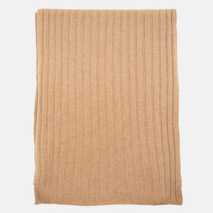 SCIARPA A COSTE IN CASHMERE CAMMELLO - 105