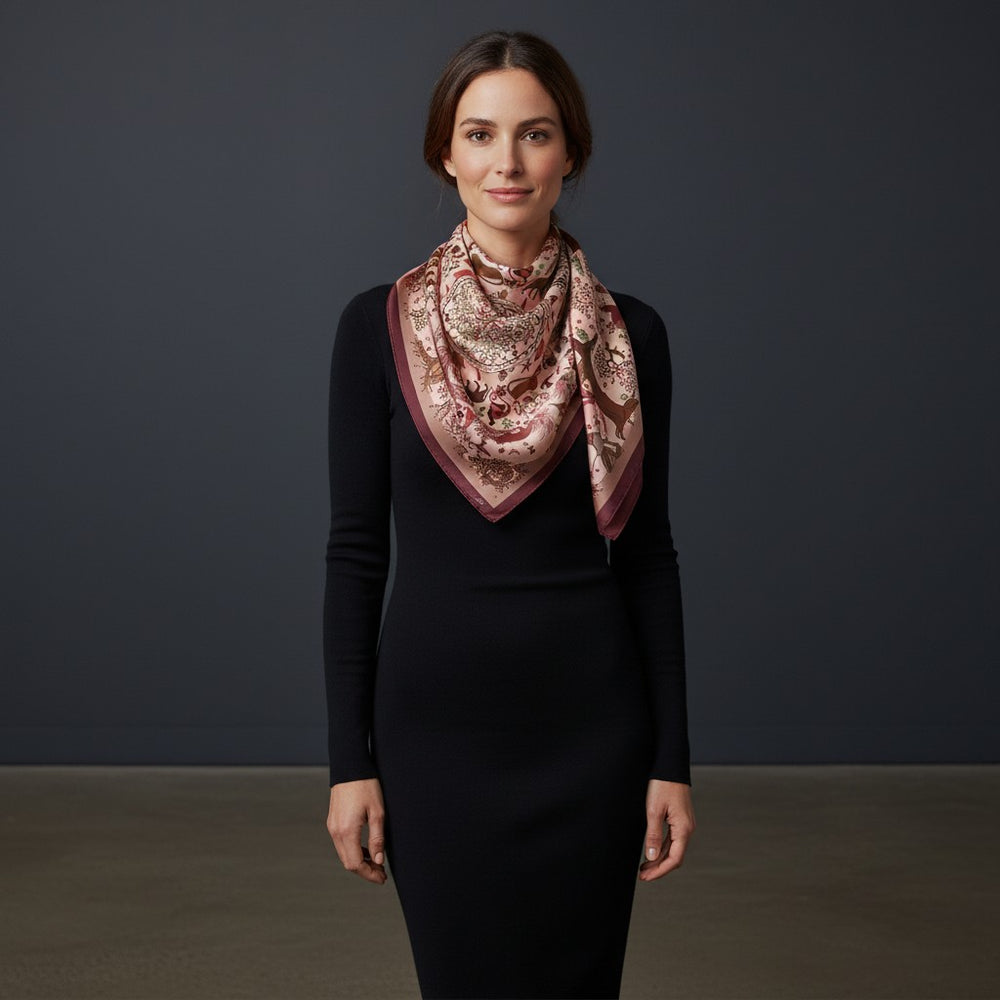 90cm Circle of Life Twill Silk Scarf