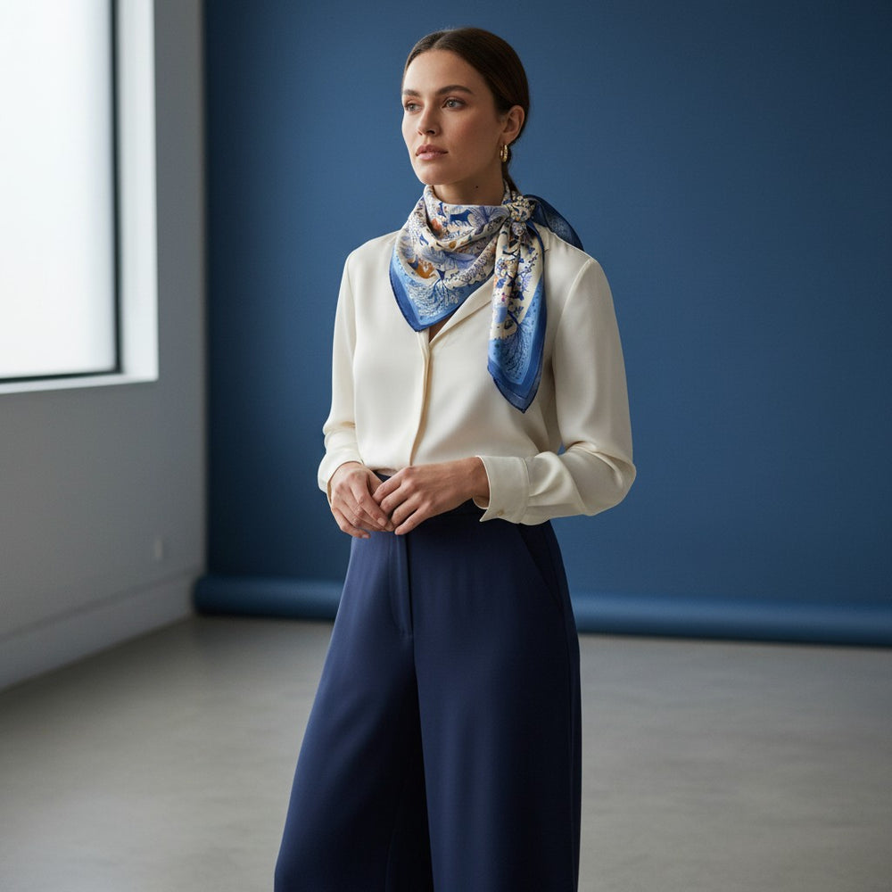 90cm Circle of Life Twill Silk Scarf