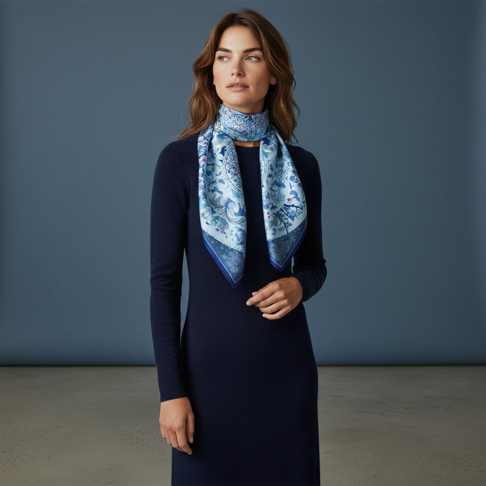 90cm Circle of Life Twill Silk Scarf