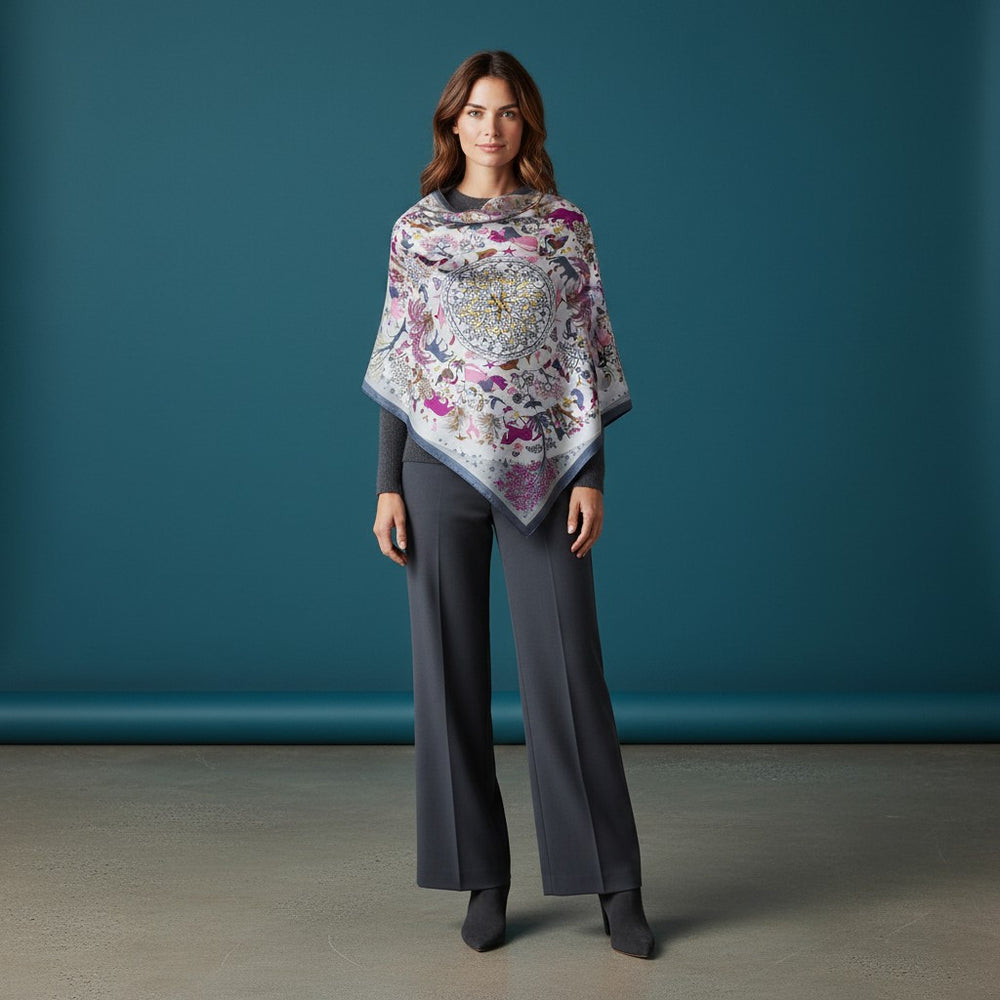 90cm Circle of Life Twill Silk Scarf