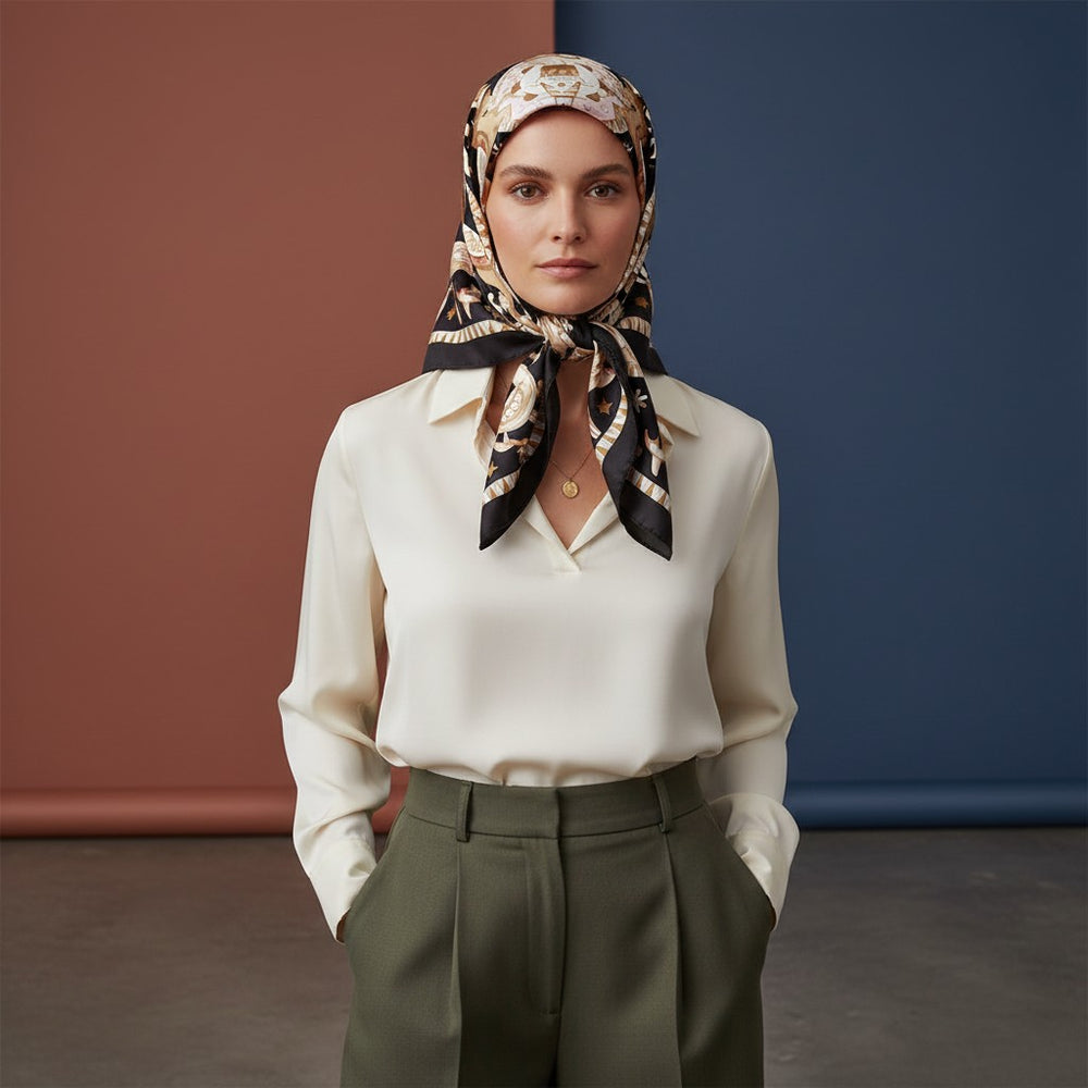 90's Circus of Wonders Twill Silk Scarf