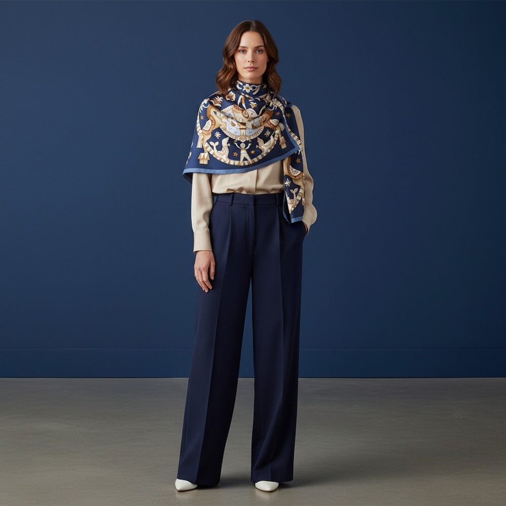 90's Circus of Wonders Twill Silk Scarf