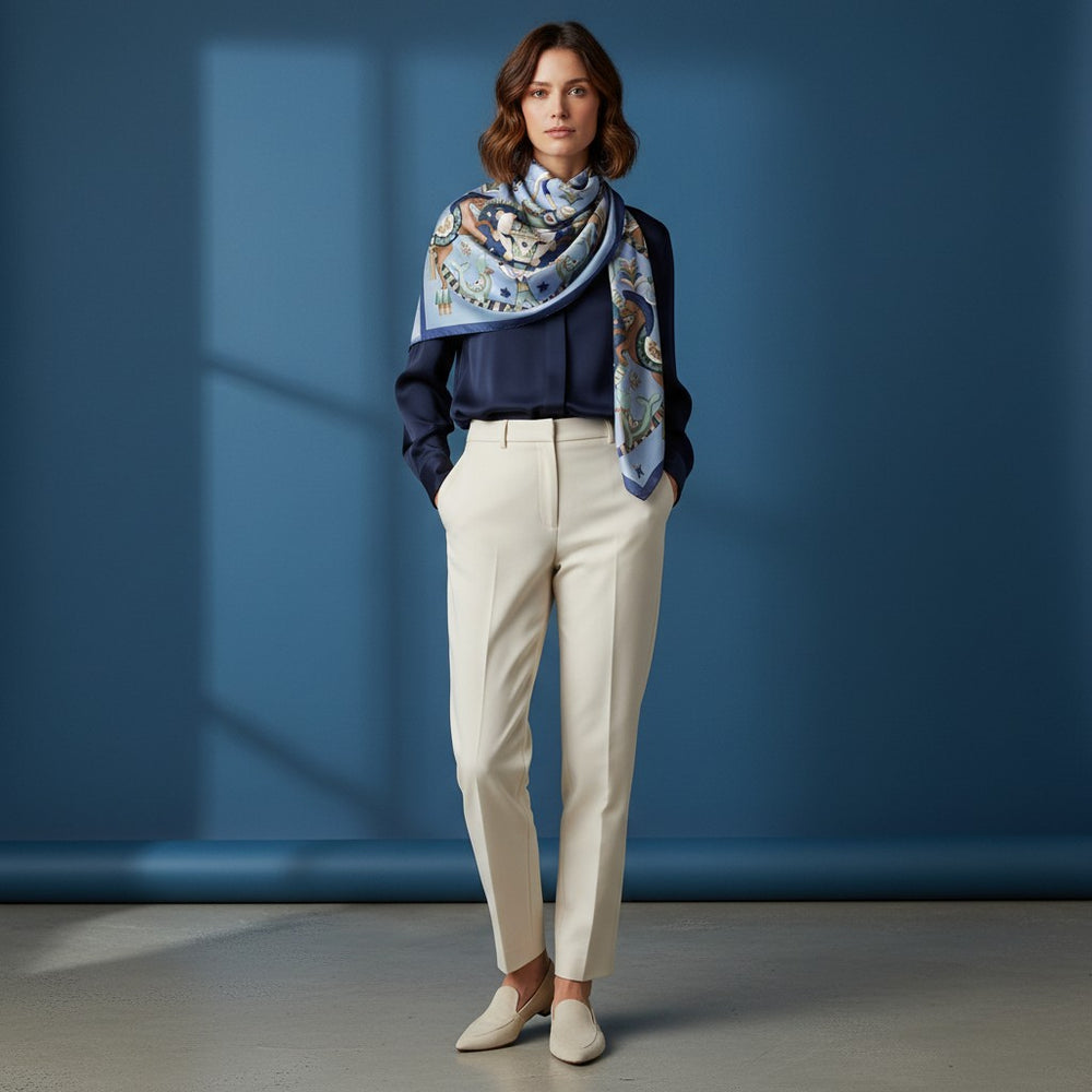 90's Circus of Wonders Twill Silk Scarf