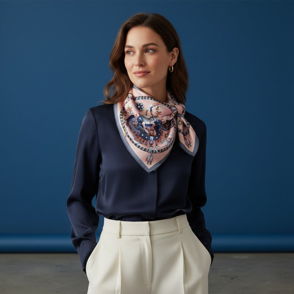 90's Circus of Wonders Twill Silk Scarf