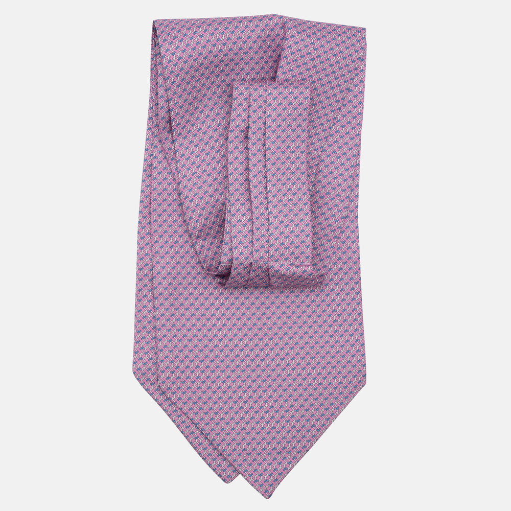 Ascot in seta Fantasia Concatenata Rosa Celeste
