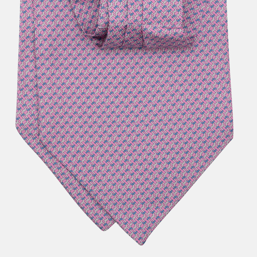 Ascot in seta Fantasia Concatenata Rosa Celeste