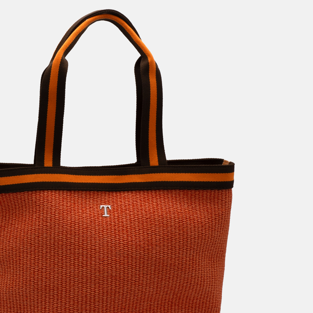 Orange Panarea Raffia Bag