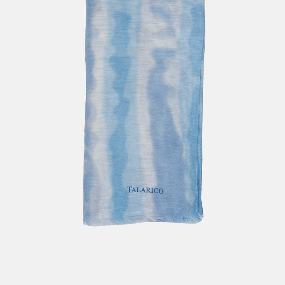Mykonos Scarf in Linen and Silk Light Blue